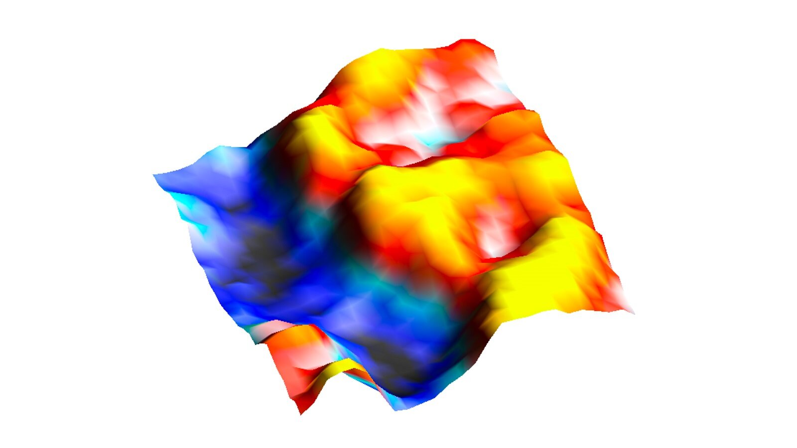Observation of freestanding ferroelectric bubble domains by high-resolution piezoresponse force microscopy: The two blue-white spots (4 nm radius) at the right side of the image indicate bubbles. @ Argonne National Laboratory