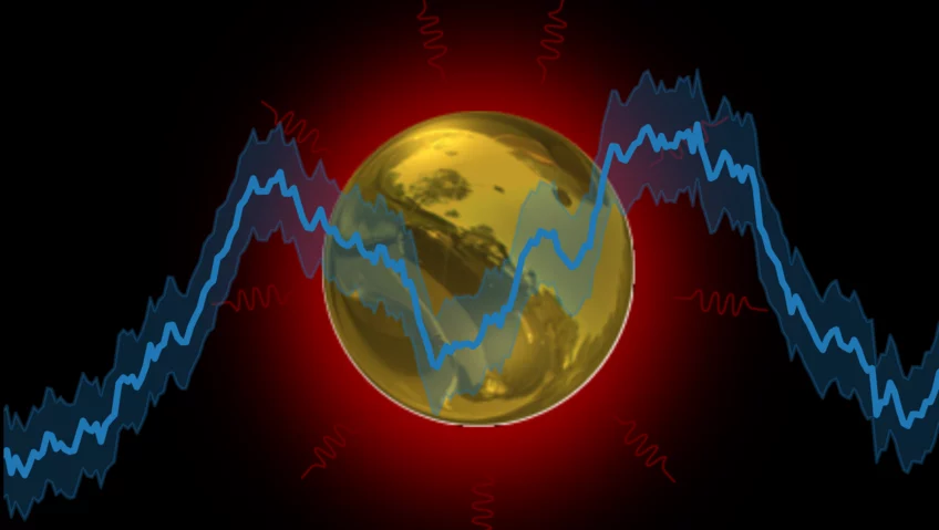 Illustration of a gold nanoparticle: the researchers found that when activated by a light pulse, the electrons in the particle already shift, far sooner than earlier believed. @ Deutsches Elektronen-Synchrotron