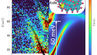 Spin-wave spectrum of CoFe₂O₄ measured on the MAPS spectrometer (left) and the corresponding spin-wave calculation (right). The large ~60 meV splitting between the two magnon branches originates from the strong imbalance of molecular fields on the A and B cation sites, as illustrated in the inset crystal structure.