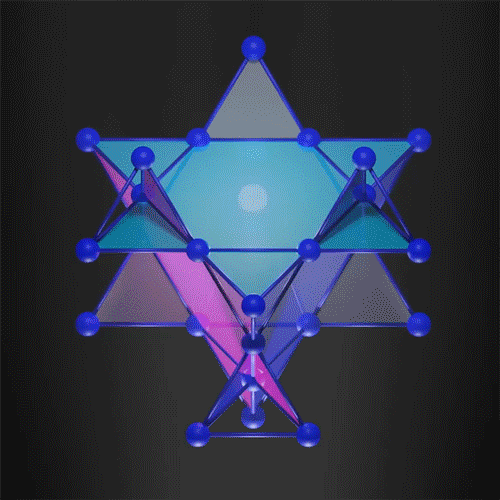 The rare electronic state is thanks to a special cubic arrangement of atoms (pictured) that resembles the Japanese art of “kagome.” @ MIT