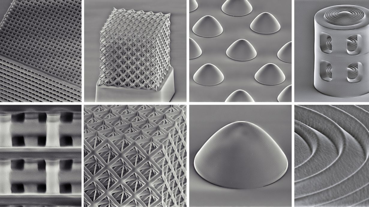 The new low-temperature process enables fabrication of a large variety of nanoscale quartz glass structures. @ Dr. Jens Bauer, KIT