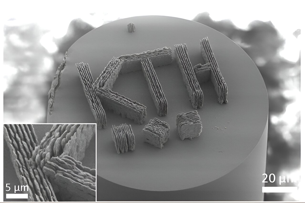 Microscopic image of a printed glass demonstration structure on tip of optical fiber. @ Lee-Lun Lai, et al