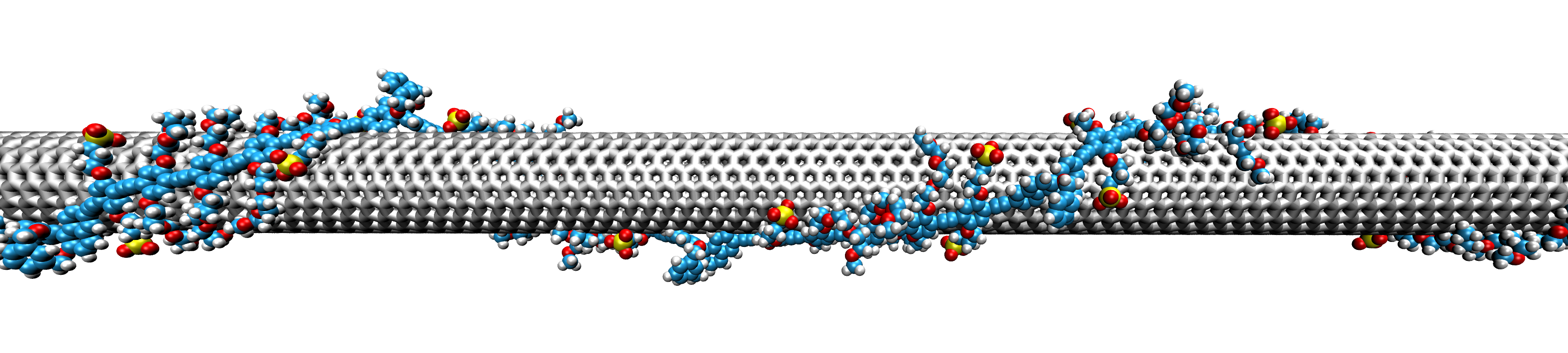 By wrapping a carbon nanotube with a ribbon-like polymer, Duke researchers were able to create nanotubes that conduct electricity when struck with low-energy light that our eyes cannot see. In the future, the approach could make it possible to optimize semiconductors for applications ranging from night vision to new forms of computing. @ Francesco Mastrocinque