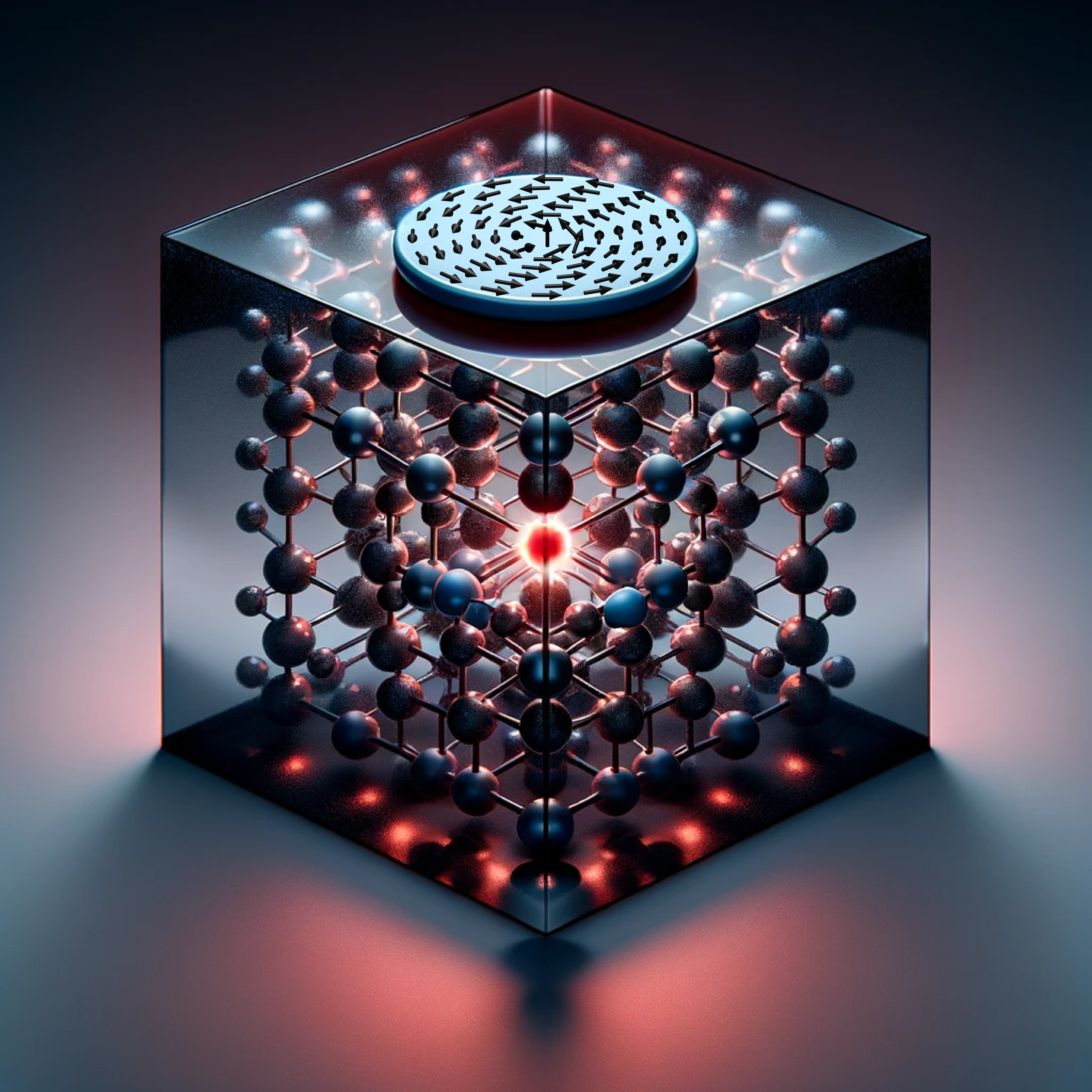 Researchers at HZDR managed to generate wave-like excitations in a magnetic disk – so-called magnons – to specifically manipulate atomic-sized qubits in silicon carbide. This could open new possibilities for the transduction of information within quantum networks. @ Bejarano, Mauricio