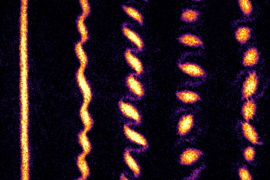 Just like the formation of weather patterns on Earth, here a spinning fluid of quantum particles breaks up into a crystal formed from swirling, tornado-like structures. @ Courtesy of the researchers