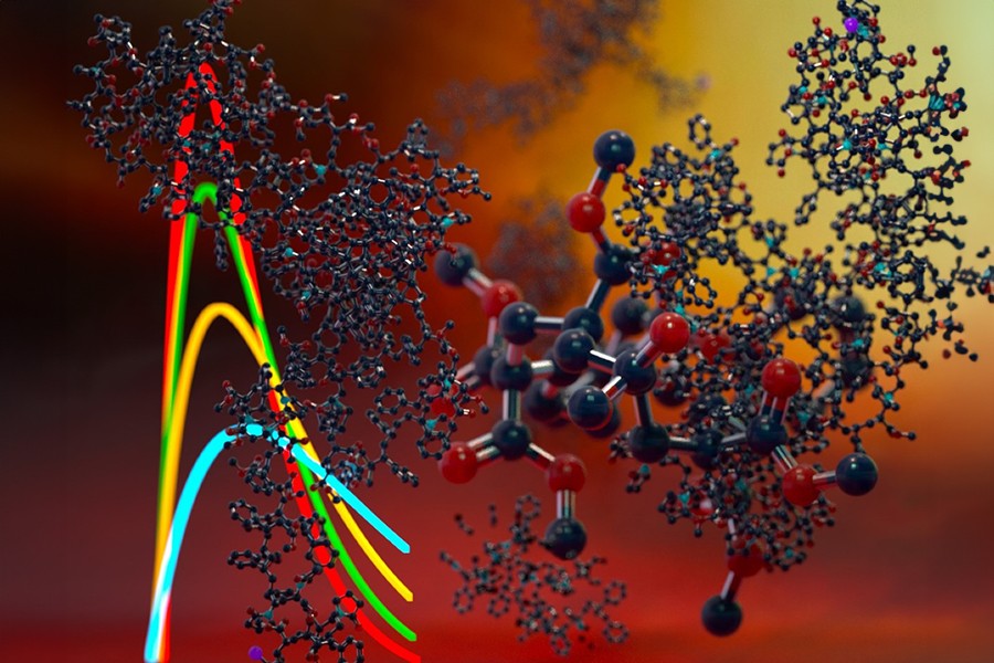 UChicago scientists developed a new way to represent long, complex chains of polymers, such as those shown here, using representations that can be more easily processed by computers and artificial intelligence programs. @ Schneider et al