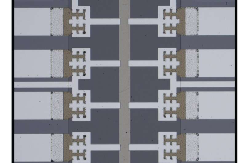 Close-up: the heterostructure device being constructed and studied at UNSW. @ FLEET