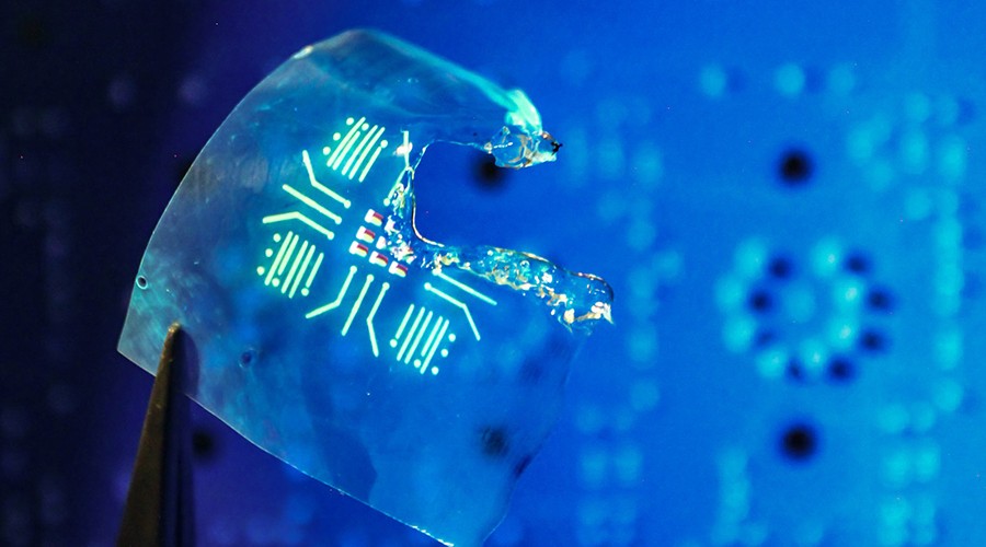 New method allows design of light-emitting semiconductors that are both biodegradable and recyclable. @ Jie Xu and Yukun Wu