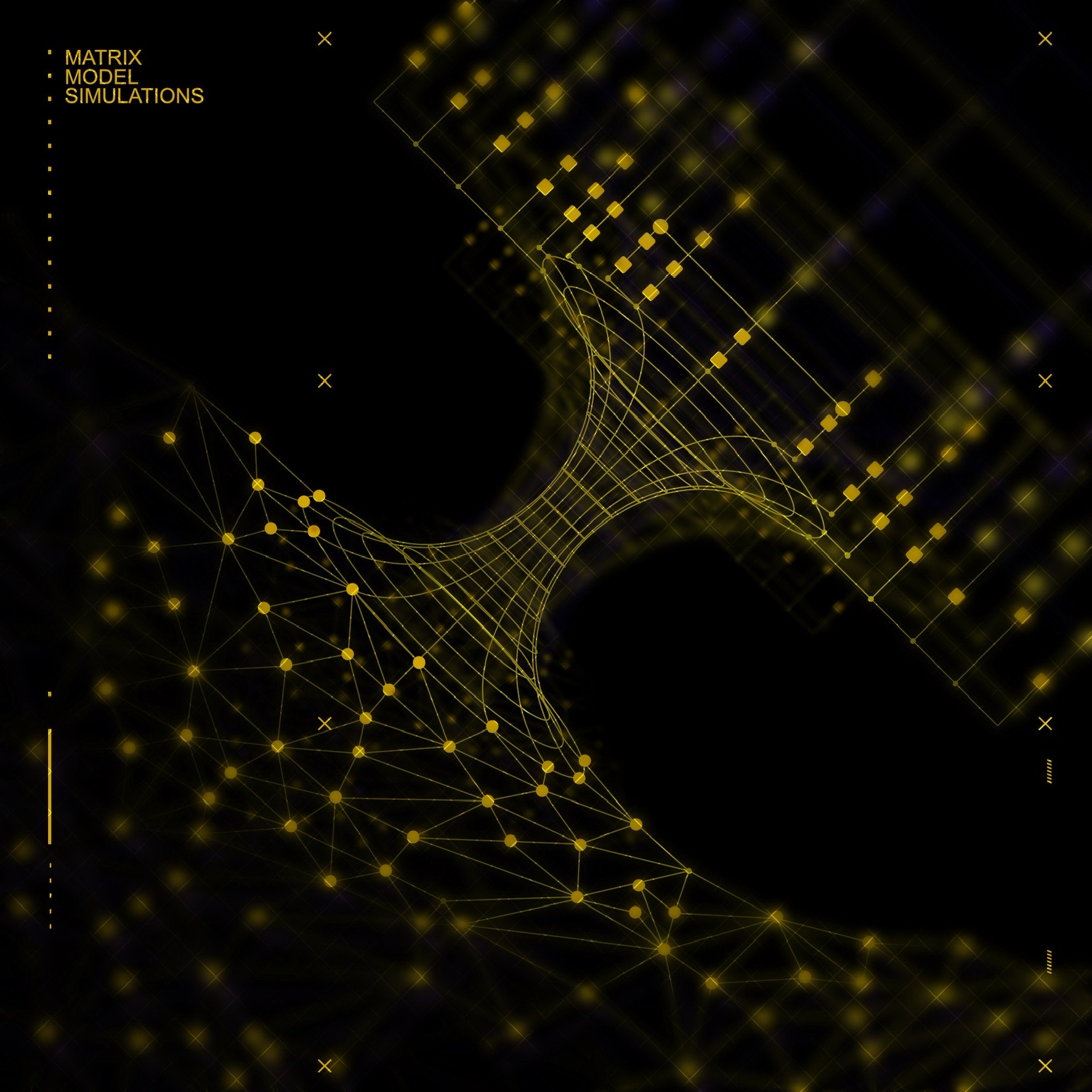 Enrico Rinaldi, research scientist in the University of Michigan Department of Physics, is using two simulation methods to solve quantum matrix models which can describe what the gravity of a black hole looks like. In this image, a pictorial representation of curved space time connects the two simulation methods. On the bottom, a deep learning method is represented by graphs of points (neural network), while the quantum circuit method on top is represented by lines, squares and circles (qubits and gates). The simulation methods merge with each side of the curved space time to represent the fact that gravity properties come out of the simulations. Rinaldi is based in Tokyo and hosted by the Theoretical Quantum Physics Laboratory at the Cluster for Pioneering Research at RIKEN, Wako. @ Enrico Rinaldi/U-M, RIKEN and A. Silvestri