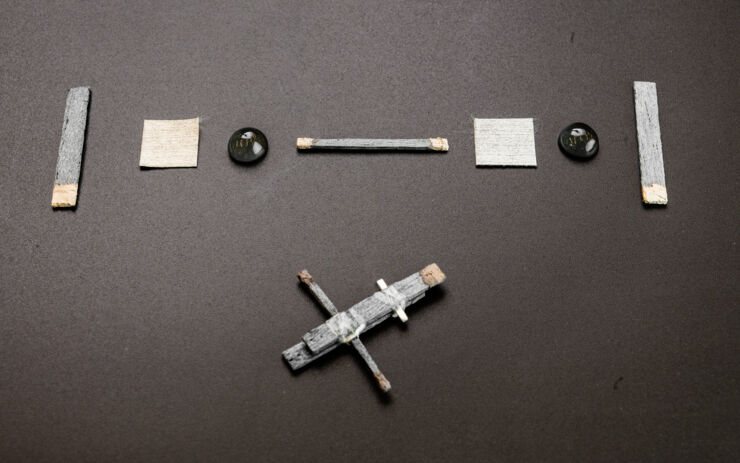 The components of the wood transistor. @ Thor Balkhed