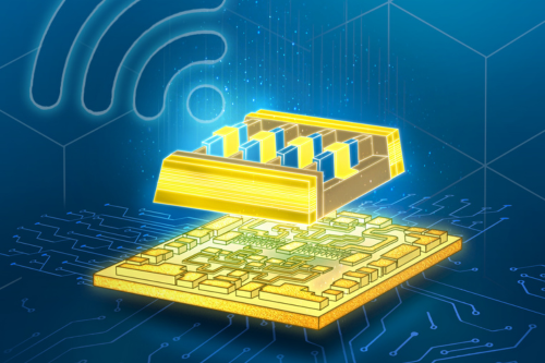An artistic image of a futuristic semiconductor device which will help make 6G technology a reality. @ University of Bristol