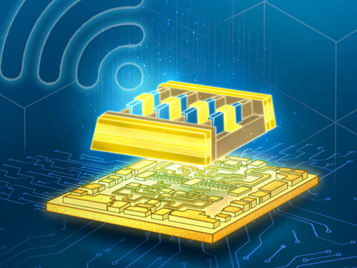 An artistic image of a futuristic semiconductor device which will help make 6G technology a reality.