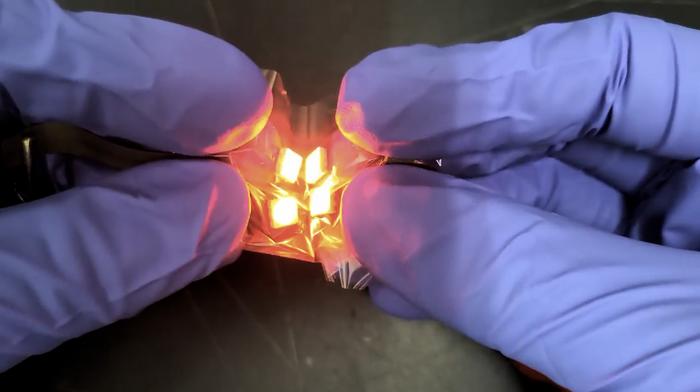 Researchers have developed a technique for printing thin metal oxide films at room temperature, and demonstrated the technique by printing metal oxides onto a polymer, creating highly flexible circuits. @ Minsik Kong