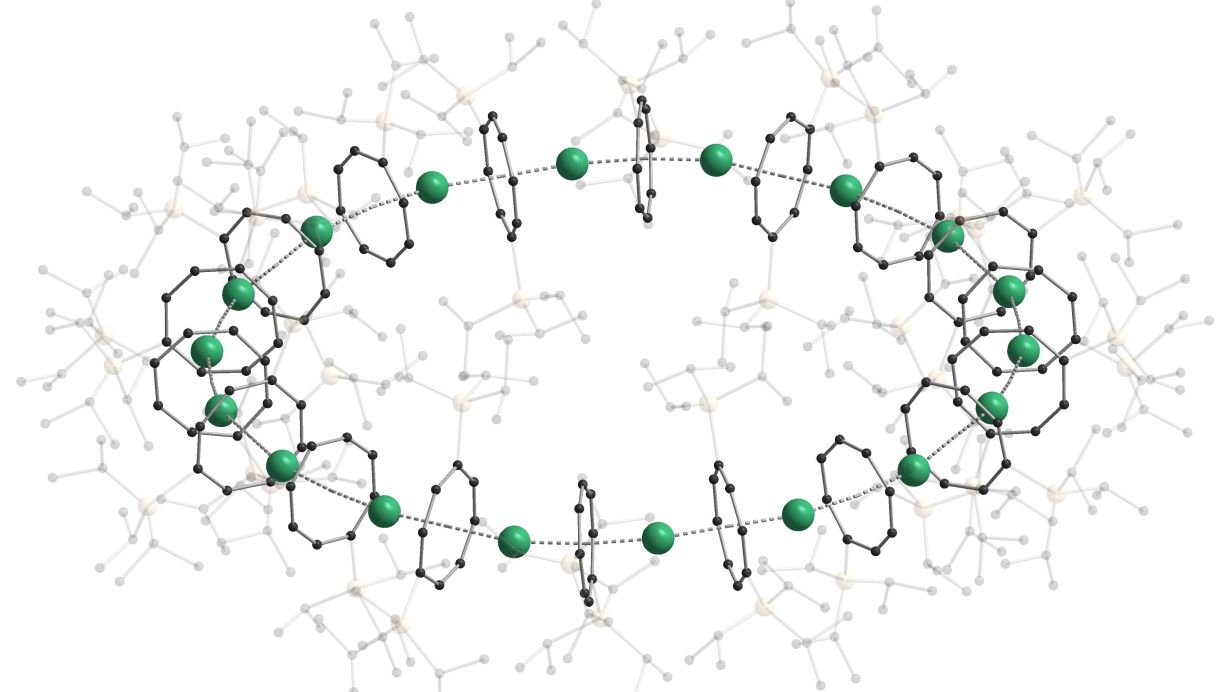 The new molecular structure in which sandwich complexes form a nano-sized ring is called ‘cyclocene.’ @ Nature / AOC, KIT