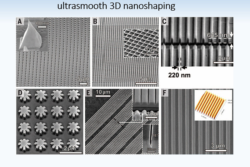 Gary Cheng, professor in Purdue University’s School of Industrial Engineering, has developed several patented laser techniques, including a nanomanufacturing platform to achieve ultrafine-scale, 3D manipulation of metals and nanomaterials. @ Gary Cheng
