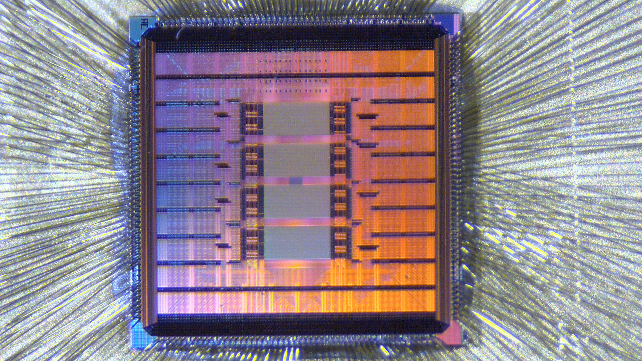 This NIST-developed chip is used to measure the performance of memory devices used by artificial intelligence algorithms. NIST and Google have signed a cooperative research and development agreement to produce a new suite of chips for measuring the performance of devices used in a range of advanced applications. @ B. Hoskins/NIST