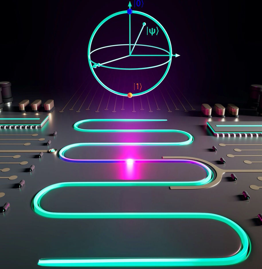 Artistic impression of a unimon qubit in a quantum processor. @ Aleksandr Kakinen