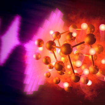 Artist's impression: Using X-ray pulses, an international team of researchers investigated how gold reacts with hydrogen and forms what is called gold hydride.