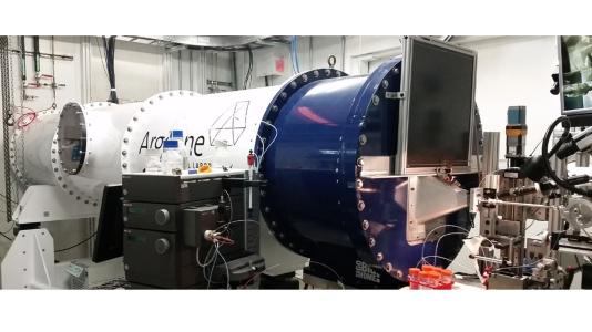 A photo of the 12-ID beamline at the APS, where X-ray studies for this research were conducted. @ Xiaobing Zuo, Argonne National Laboratory