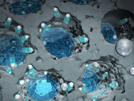 Nanoparticles drill holes at will in silicon