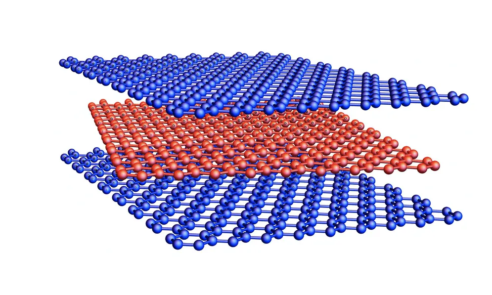 Honeycomb-shaped structures made of carbon atoms, known as graphene, can conduct electric current without resistance when twisted against each other. @ University of Innsbruck