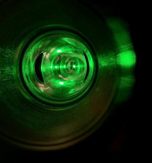 Jefferson Lab's Compton polarimeter laser system, used to measure the parallel spin of electrons, is aligned during the Calcium Radius Experiment at Jefferson Lab. @ Jefferson Lab/Dave Gaskell
