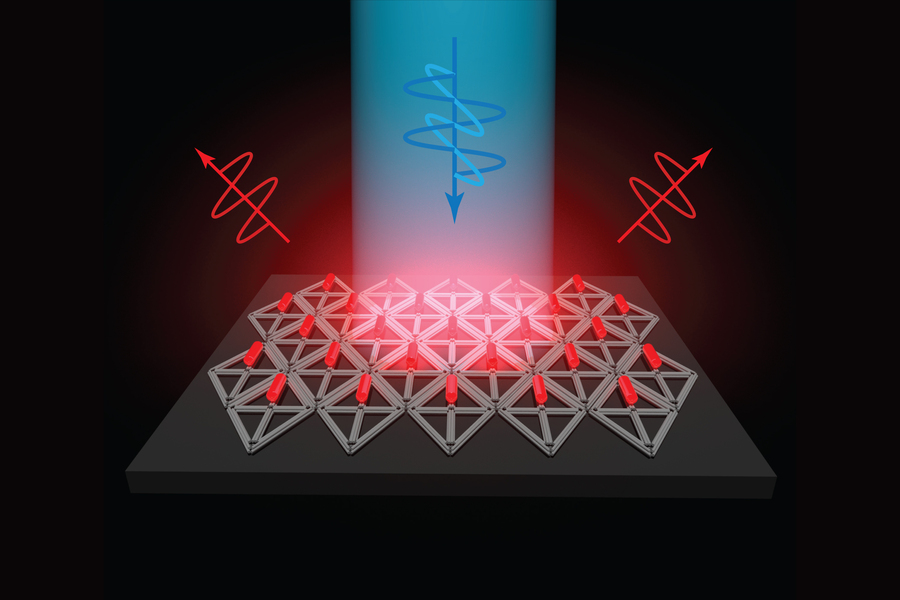 MIT engineers have used DNA origami scaffolds to create precisely structured arrays of quantum rods, which could be incorporated into LEDs for televisions or virtual reality devices. @ Dr. Xin Luo, Bathe BioNanoLab