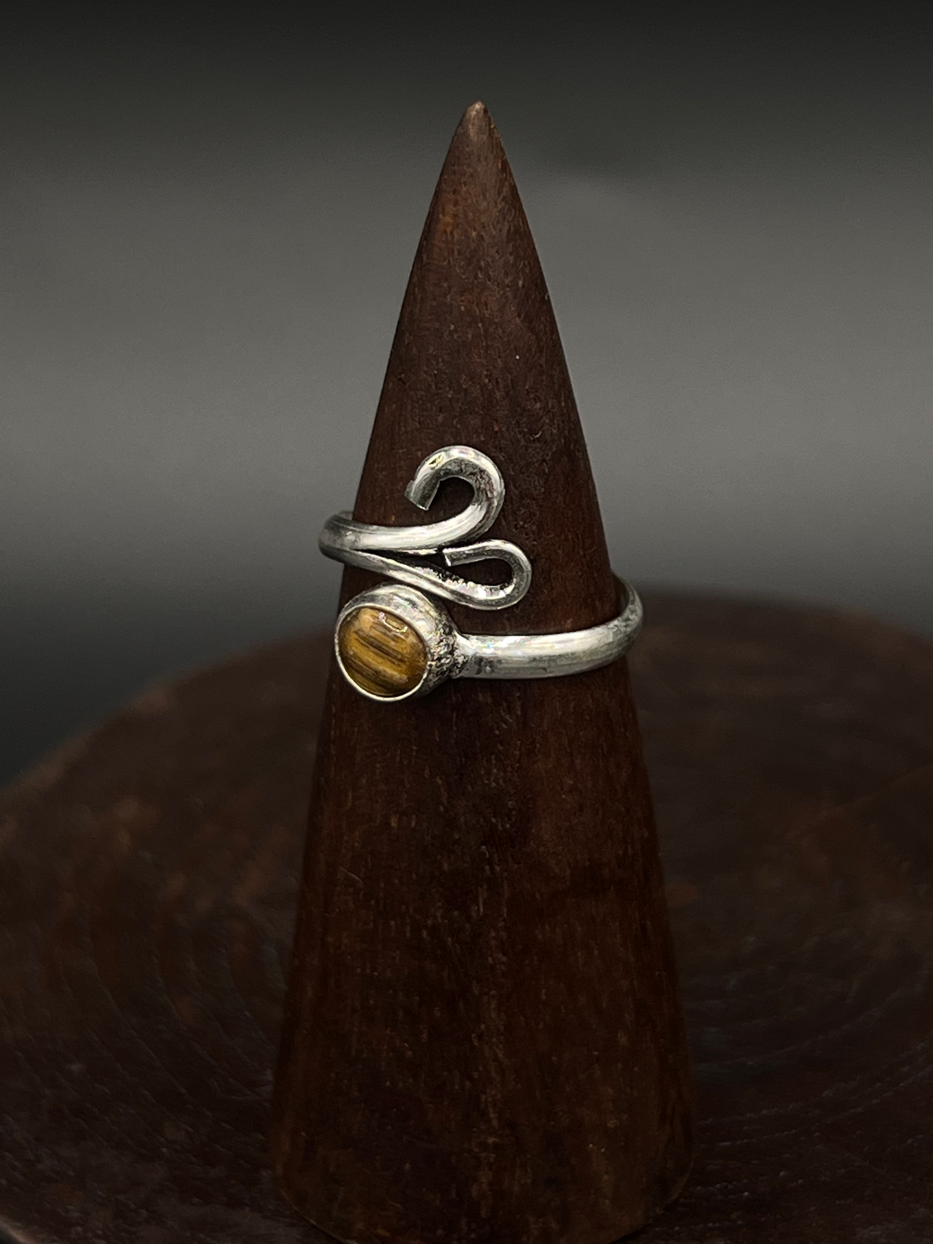Tigers Eye Wrap Ring – Adjustable Boho Ring