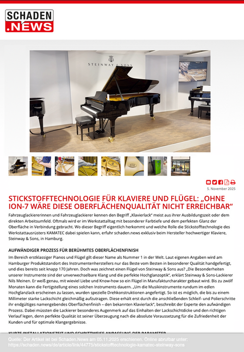 Schaden.News Lackieren mit Stickstoff_Stickstofftechnologie für Klaviere und Flügel