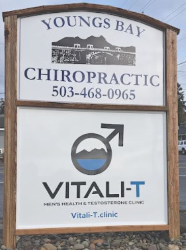 The sign outside of Youngs Bay Chiropractic