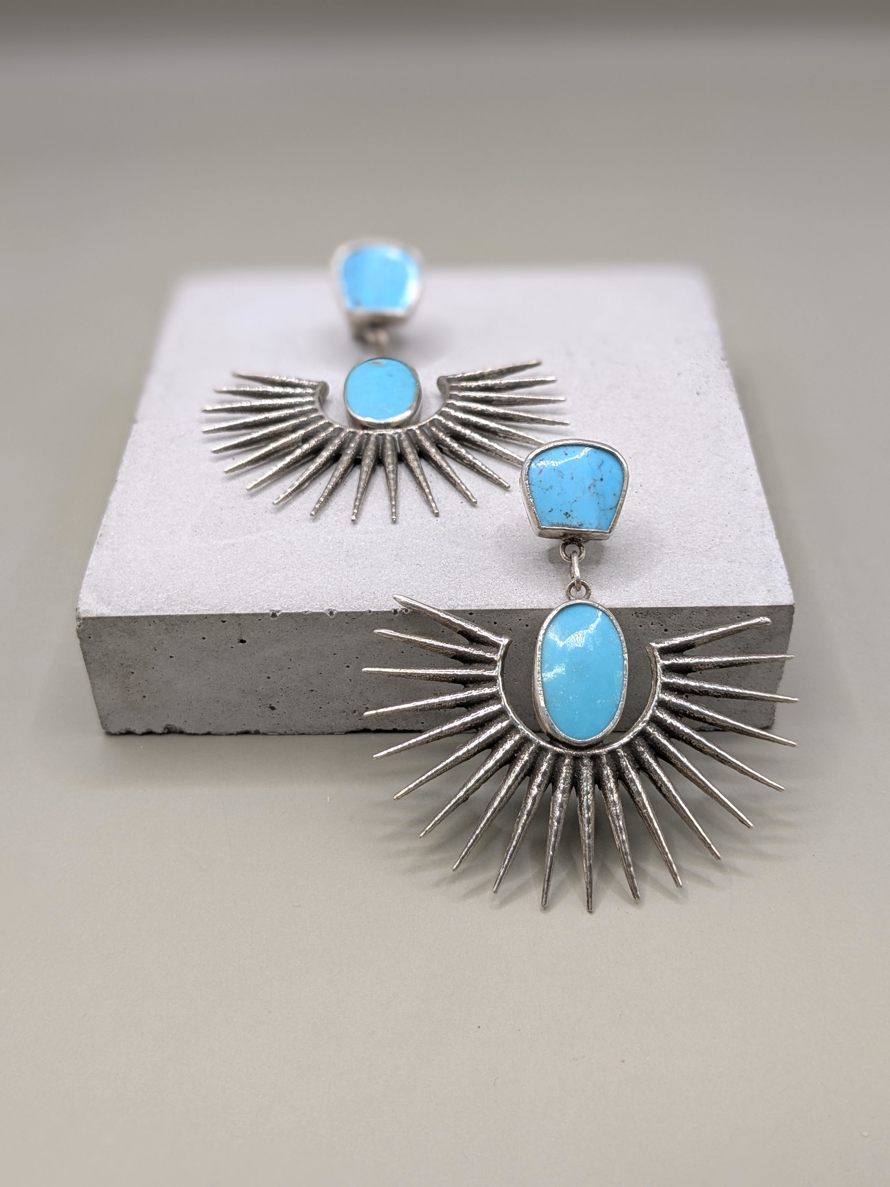 Desert Mystic Kingman Turquoise Earrings (Medium)