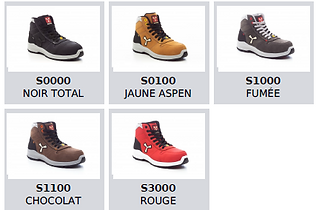 Image couleur chaussures de sécurité