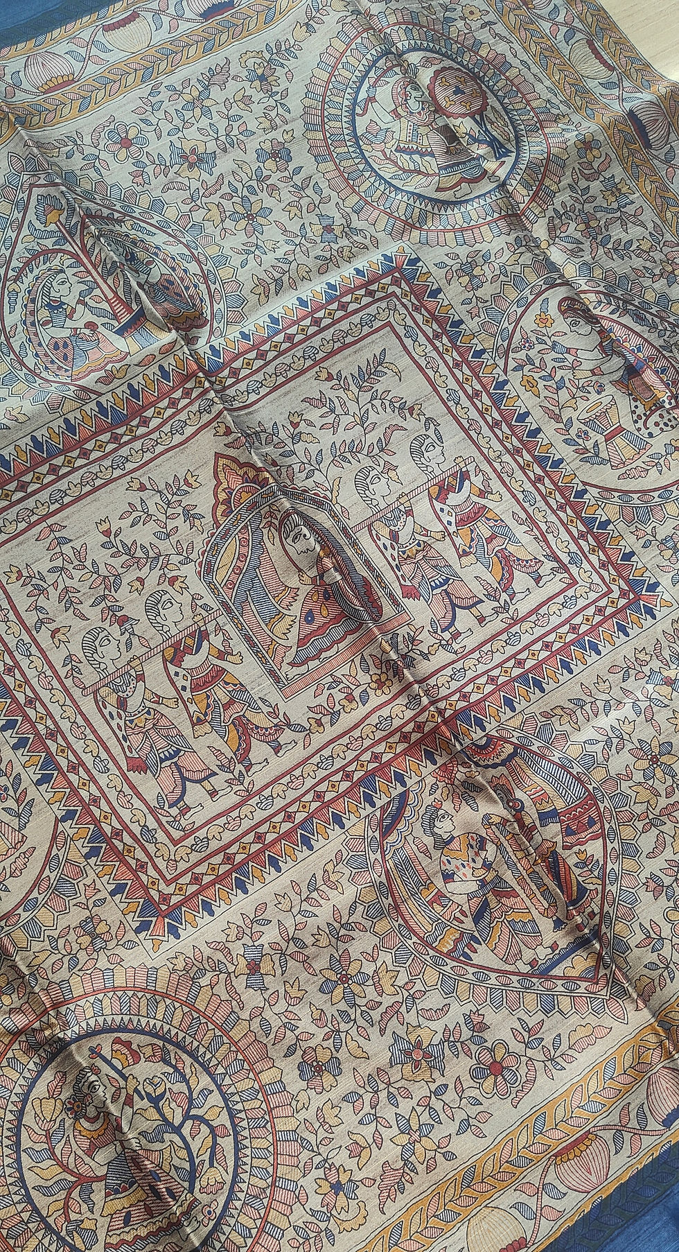 Thumbnail: Madhubani tusser silk