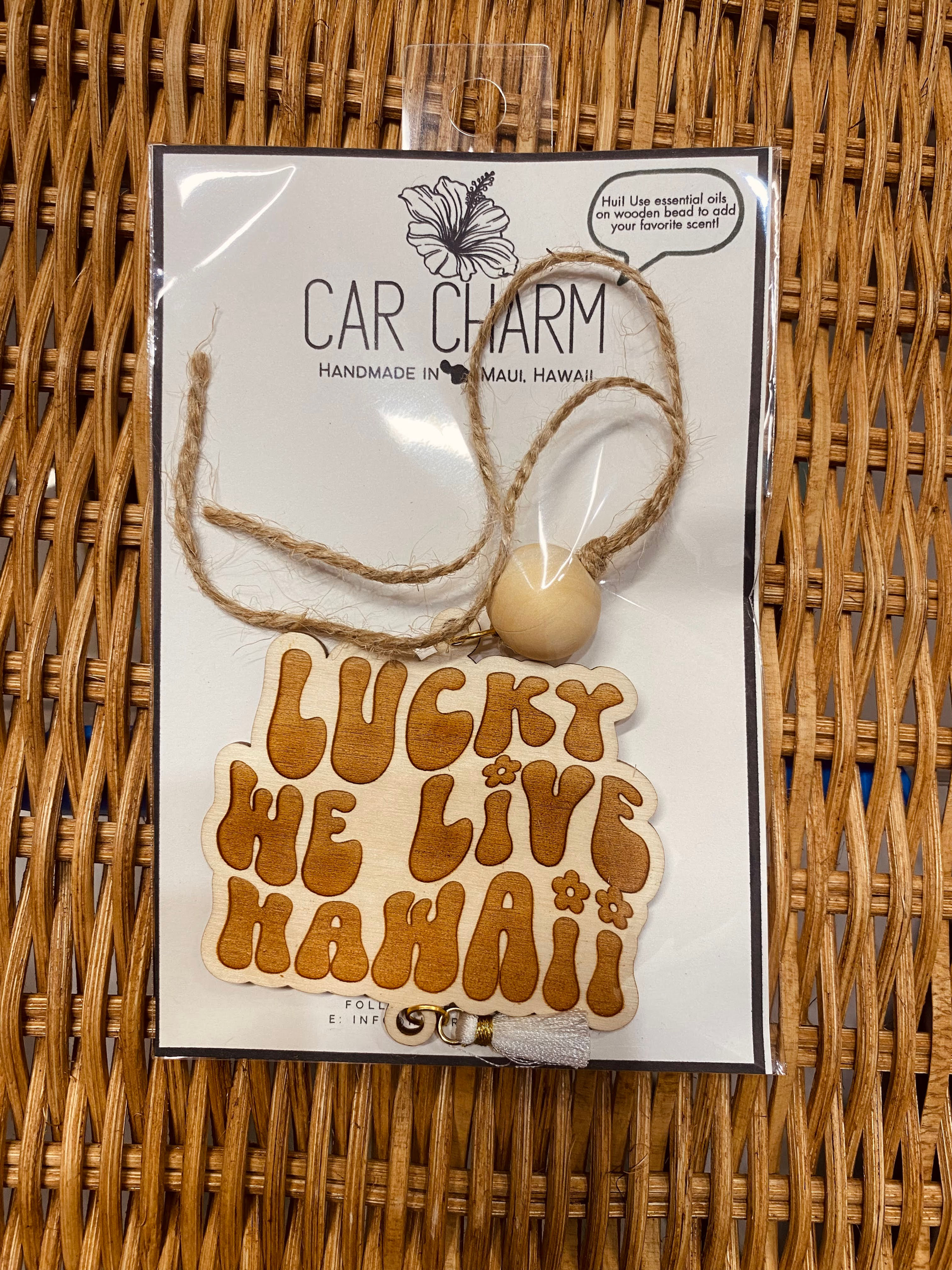 Lucky We Love Hawaii Car Charm Ornament