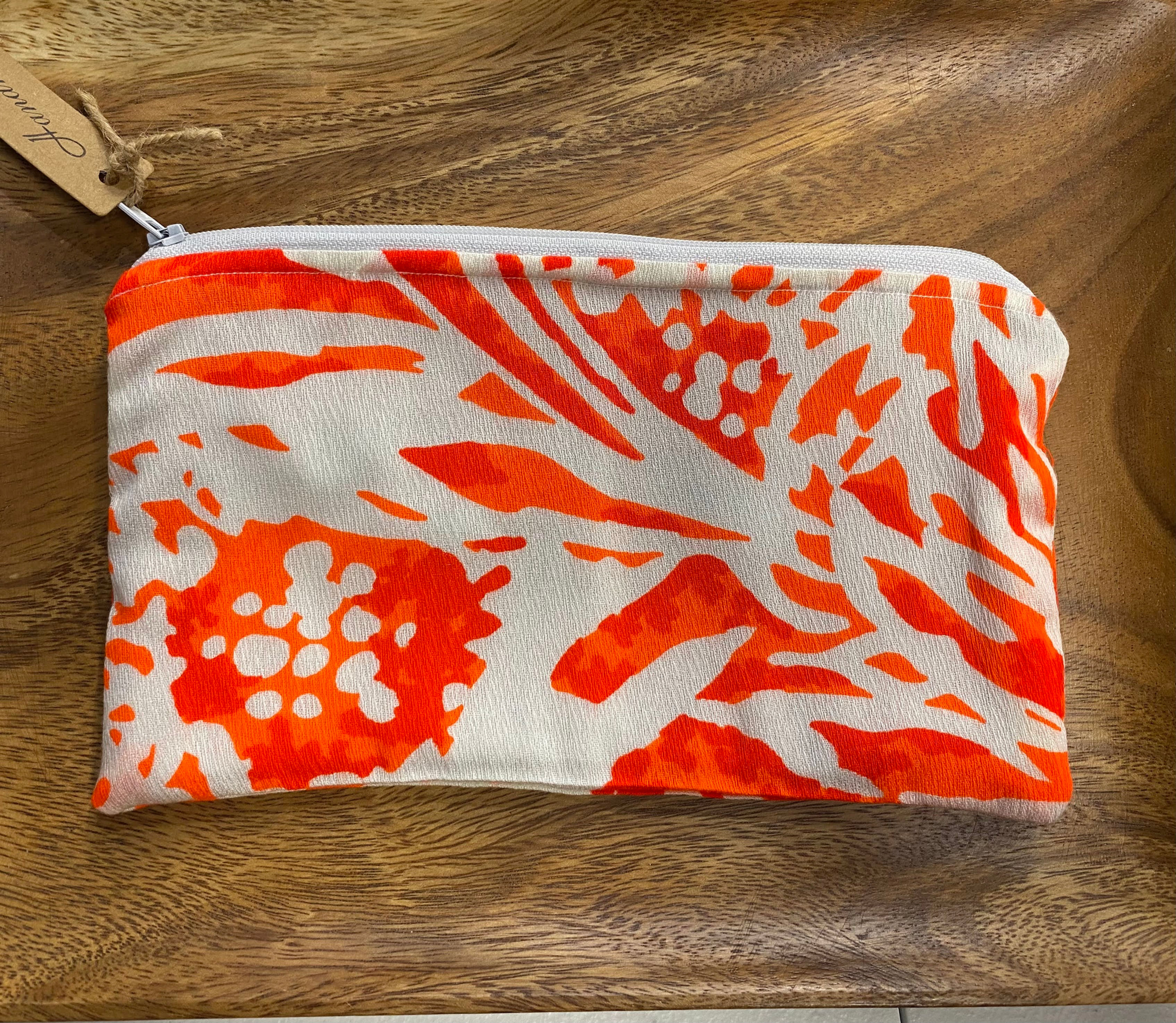 Fire Orange Zipper Pouch