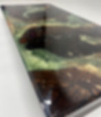 Forest Green Epoxy and Wood Slab