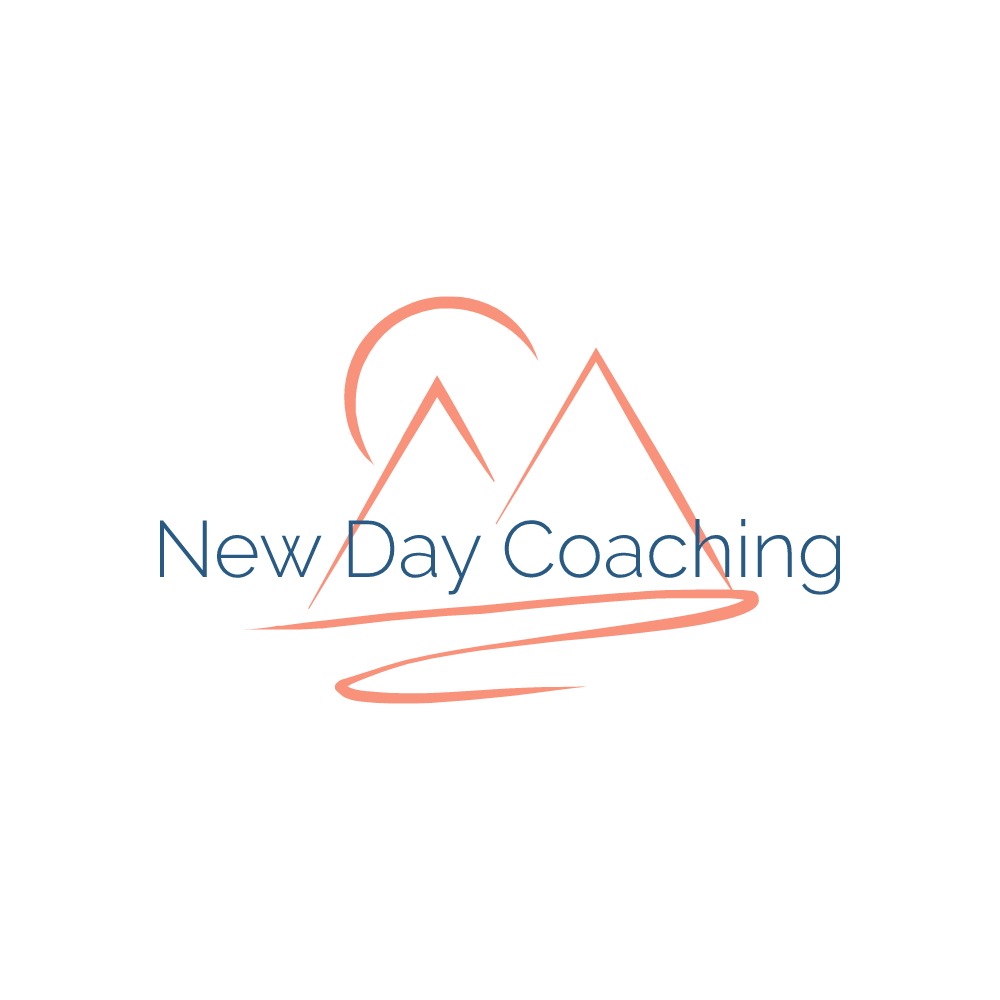 Logo of New Day Coaching featuring a modern design with uplifting colors and abstract shapes symbolizing growth and support.