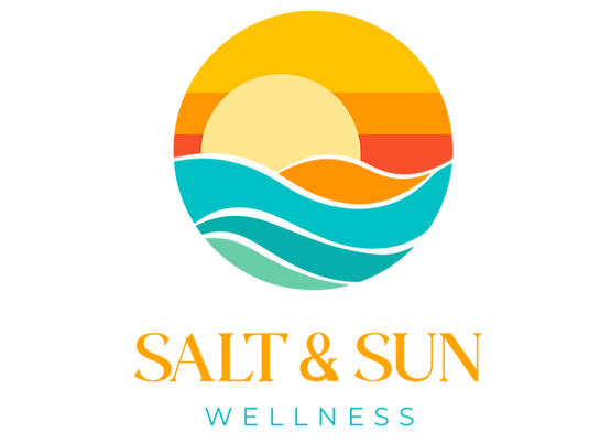 Logo of Salt & Sun Wellness featuring a sun and wave design, symbolizing health and vitality.