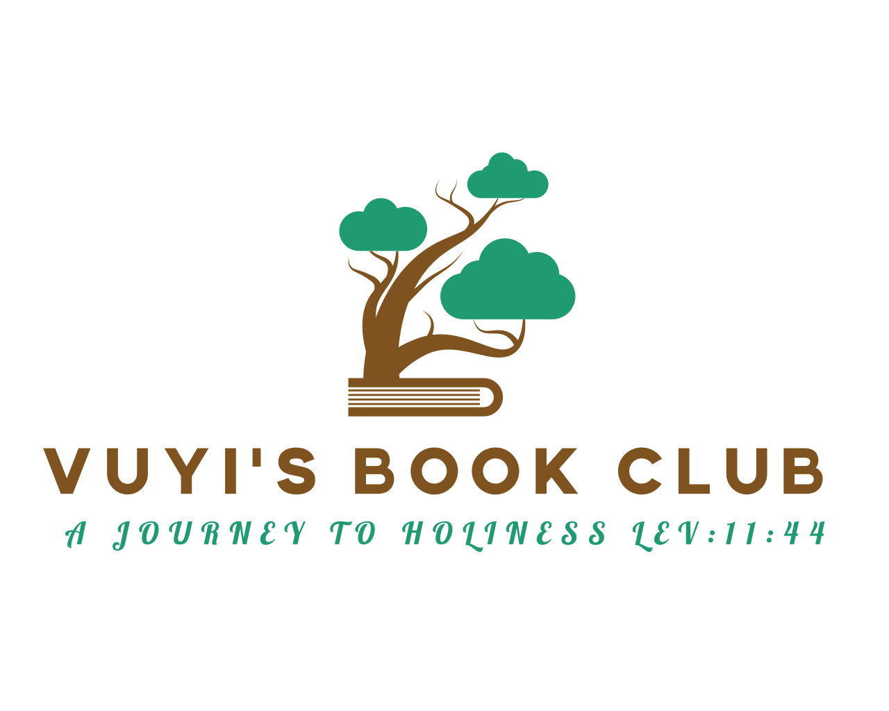 Logo of Vuyi's Book Club featuring a stylized tree icon, symbolizing growth and knowledge through reading.