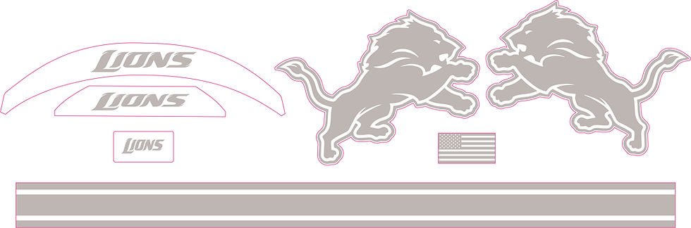 Thumbnail: Lions Iced Mini Football Helmet Decals