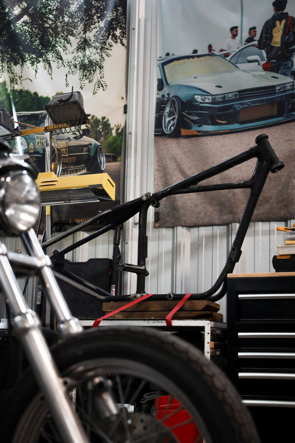 Hardtail frame for a 1969 Triumph Bonneville chopper