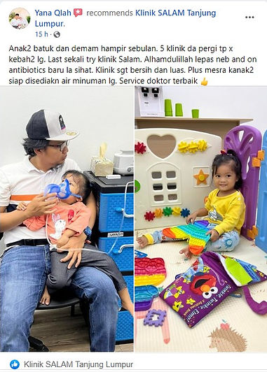 Batuk anak sembuh selepas rawatan