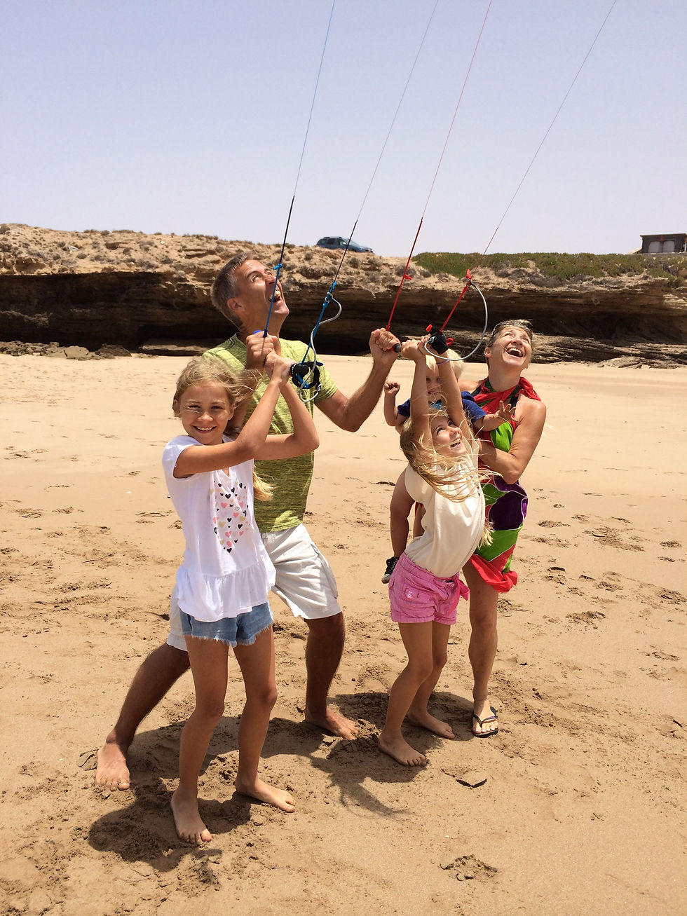 Flying a kite on the beach