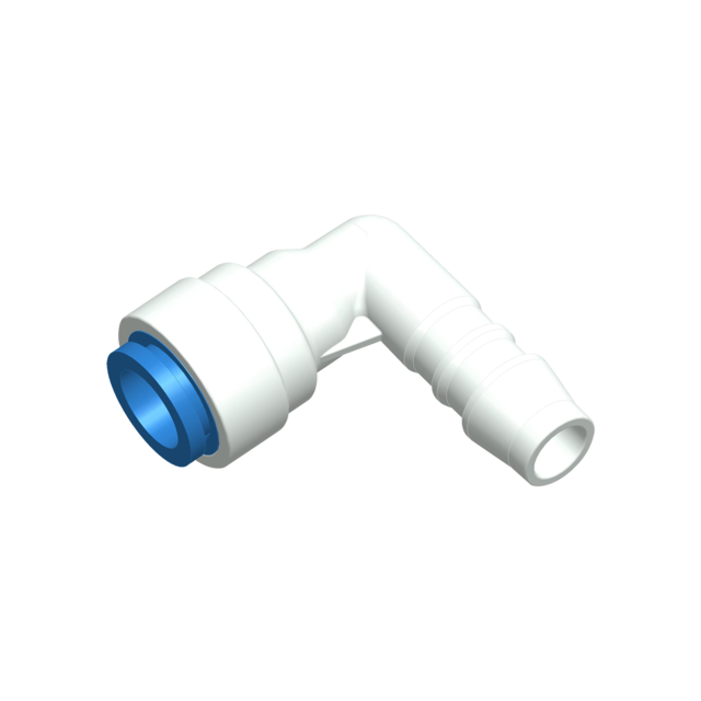 Winkelanschluss Durch. 10 mm Tannenbaum System blau lose