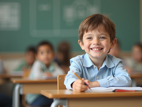 A confident student with great oral teachings and hygiene