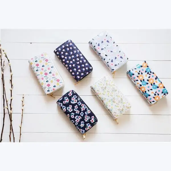Whimsical Florals Double Zipper Wallet