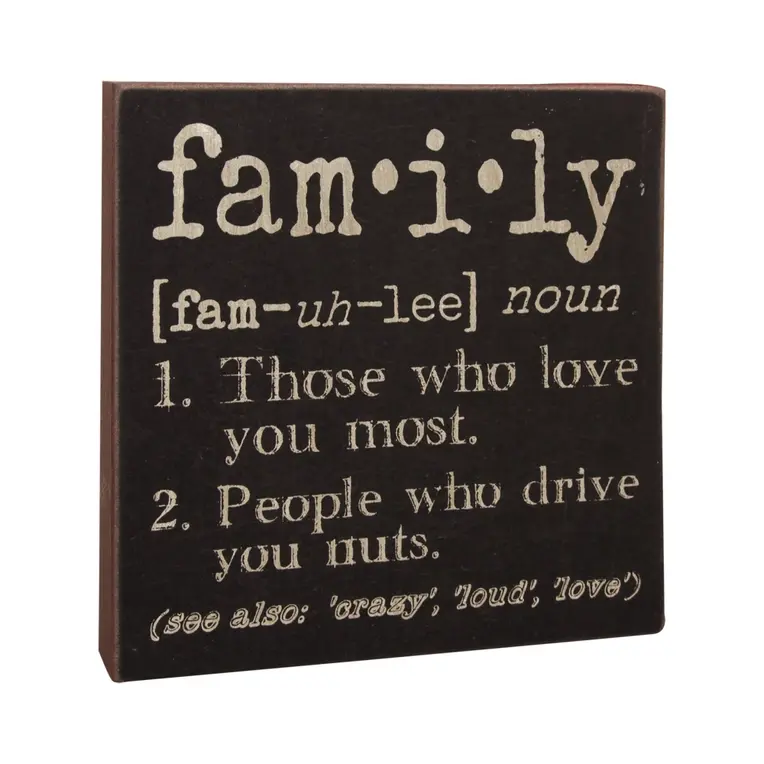 Family Definition Block Sign