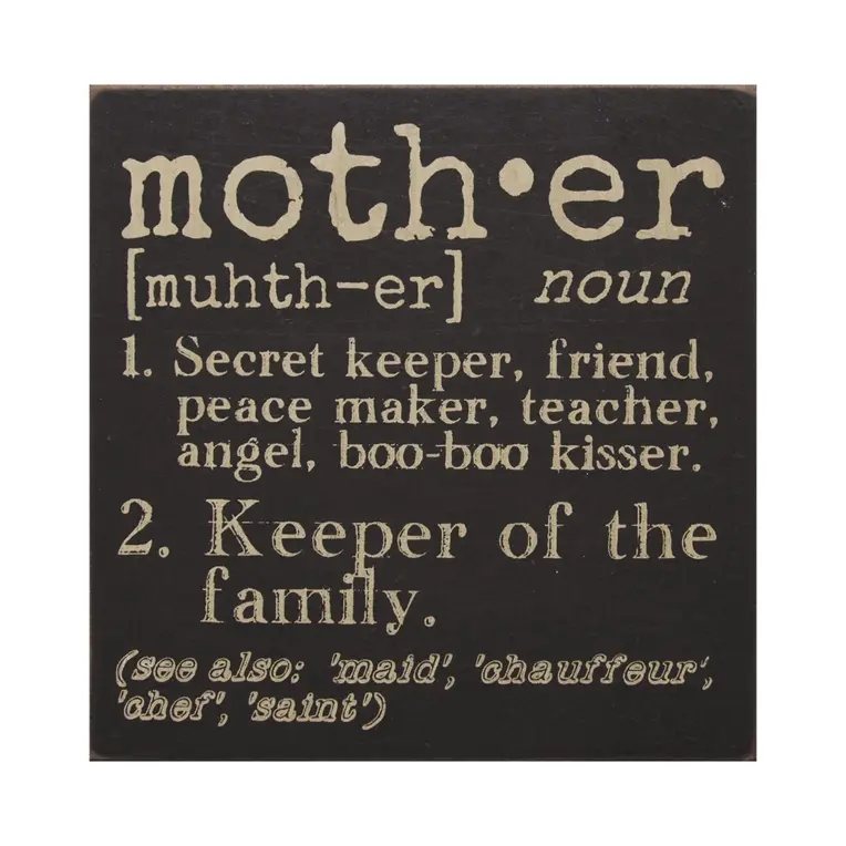 Mother Definition Block Sign