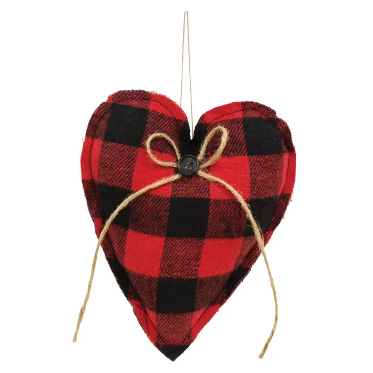 Buffalo Check Heart Ornament