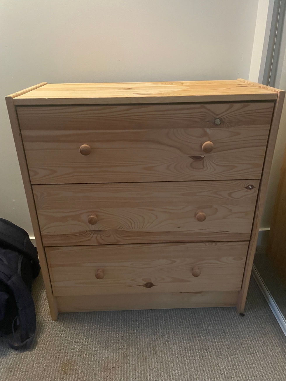 I was running out of space for my clothes and he found me a dresser!! It now holds all my sweaters and workout clothes - it was so timely, and honestly saves me money as I am ballin' on a budget right now haha